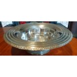 A Silver Plate Tazza Fruit Basket along with a large bowl.