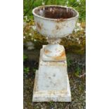 A pair of 19th Century Cast Iron Pots on stands.