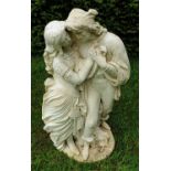 A Stone Figural group of Lovers.