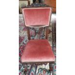 A 19th Century Walnut Showframe upholstered Chair.