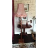 A good pair of 20th Century Mahogany Inlaid Standard Lamps. H187cm.