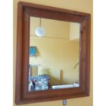 A 19th Century stripped Pine Mirror. L80cm X W66cm.