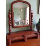 A 19th Century Mahogany Crutch Mirror. H60cm.