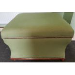 A good 19th Century square Ottoman in green upholstery.