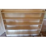 A Painted Pine open Shelves. H126cm X W168cm.