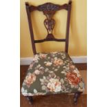 An Edwardian Mahogany Chair along with a Table and a Mirror, pictures, rugs etc.