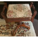 An Edwardian Mahogany Swivel Piano Stool. 58 cms high.