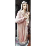 A Good hand painted Statue of "Mary & Jesus" by Peter Grant.H 93cms.