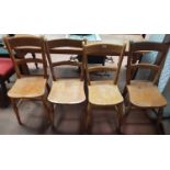 A good set of four 19th Century Ash Kitchen Chairs.