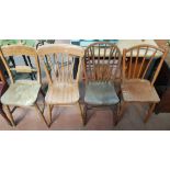 A quantity of 19th Century & later Kitchen Chairs.