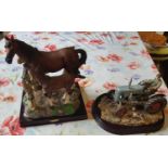 Two Leonardo Collection Figural groups, one of a Ferguson tractor and one of a horse and foal.