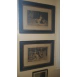 A pair of 19th Century Prints 'The Old Story' and 'The Tryst'. In original frames. 81 x 63cm.