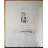 A good Etching of a Showjumper. Signed E Ruiet LR.