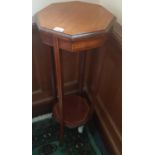 An Edwardian Mahogany Inlaid Planter. H 96cm.