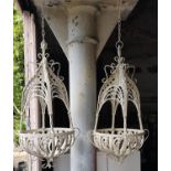 Two Painted Hanging baskets.