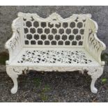 A good cast Iron Bench with horse shoe decoration.