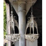 Two Painted Hanging baskets.