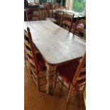 A 19th Century Pine Kitchen Table.