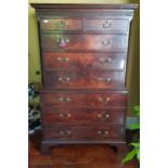 A really good Georgian Mahogany Chest on Chest with pierced swan neck brass handles and canted