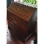 A really good 19th Century Bureau with a highly inlaid flap and fitted interior. W 91.5 H 103 D