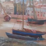 An early 20th Century Watercolour of Boats in an estuary. Signed indistinctly LR. 40 x 45cm. Framed.