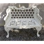 A good Cast Iron bench with horse shoe decoration.