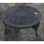 A round Metal Garden Table.