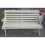 A metal and timber garden Bench Seat.