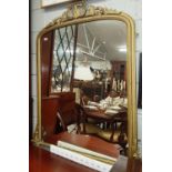 A 19th Century Timber Gilt Overmantel 3/4 Arch top Mirror.