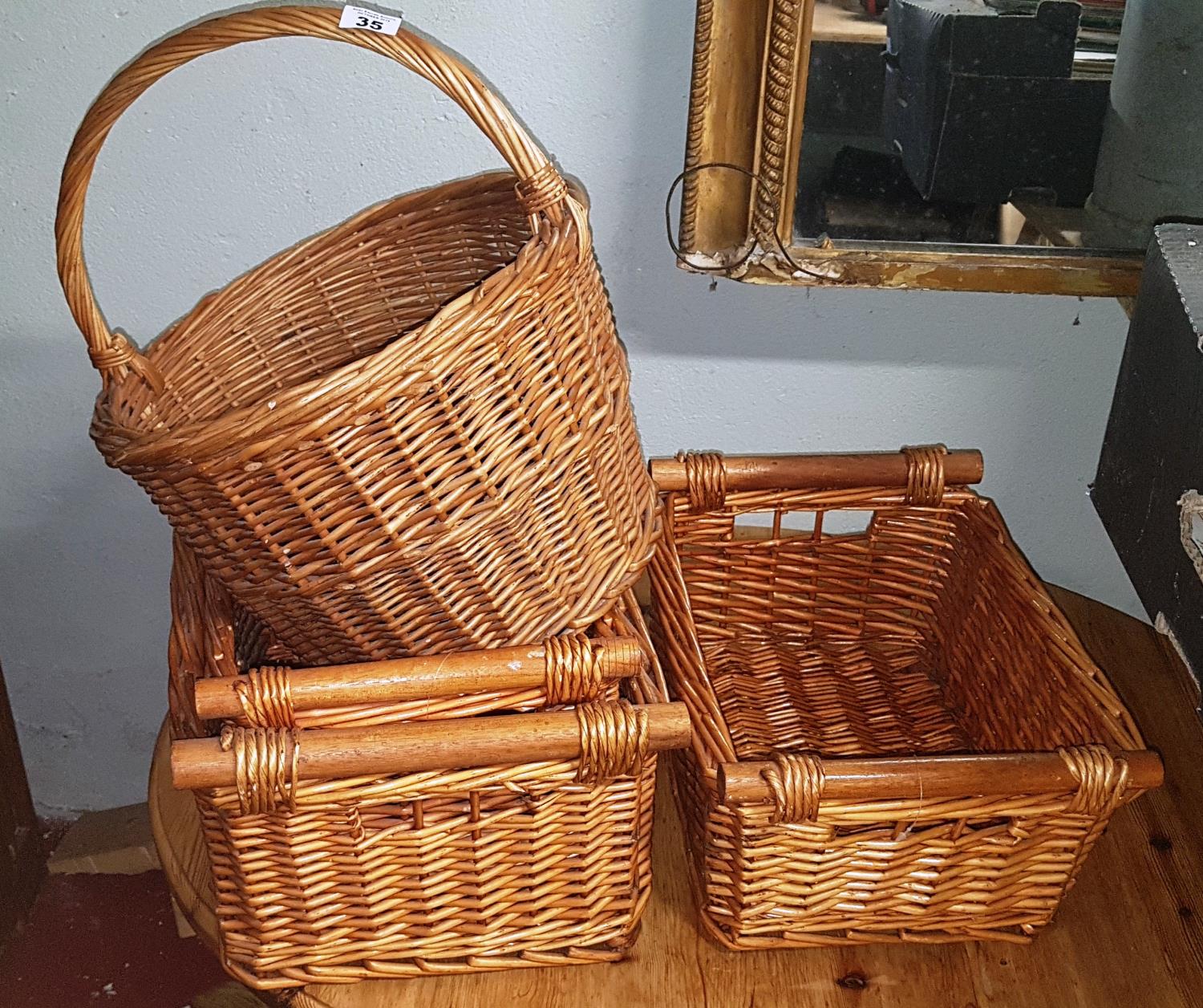 A quantity of Items in a box to include a Le Creuset Pot and baskets.