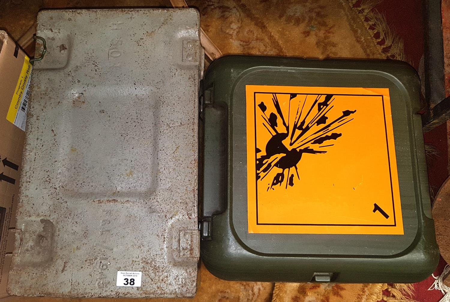 A Metal and a Plastic Ammunition Box.