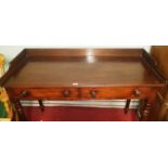 A 19th Century Mahogany two drawer Side Table. W 122 D 54 H 78cm.