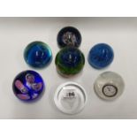 A quantity of Paperweights to include Caithness Examples.