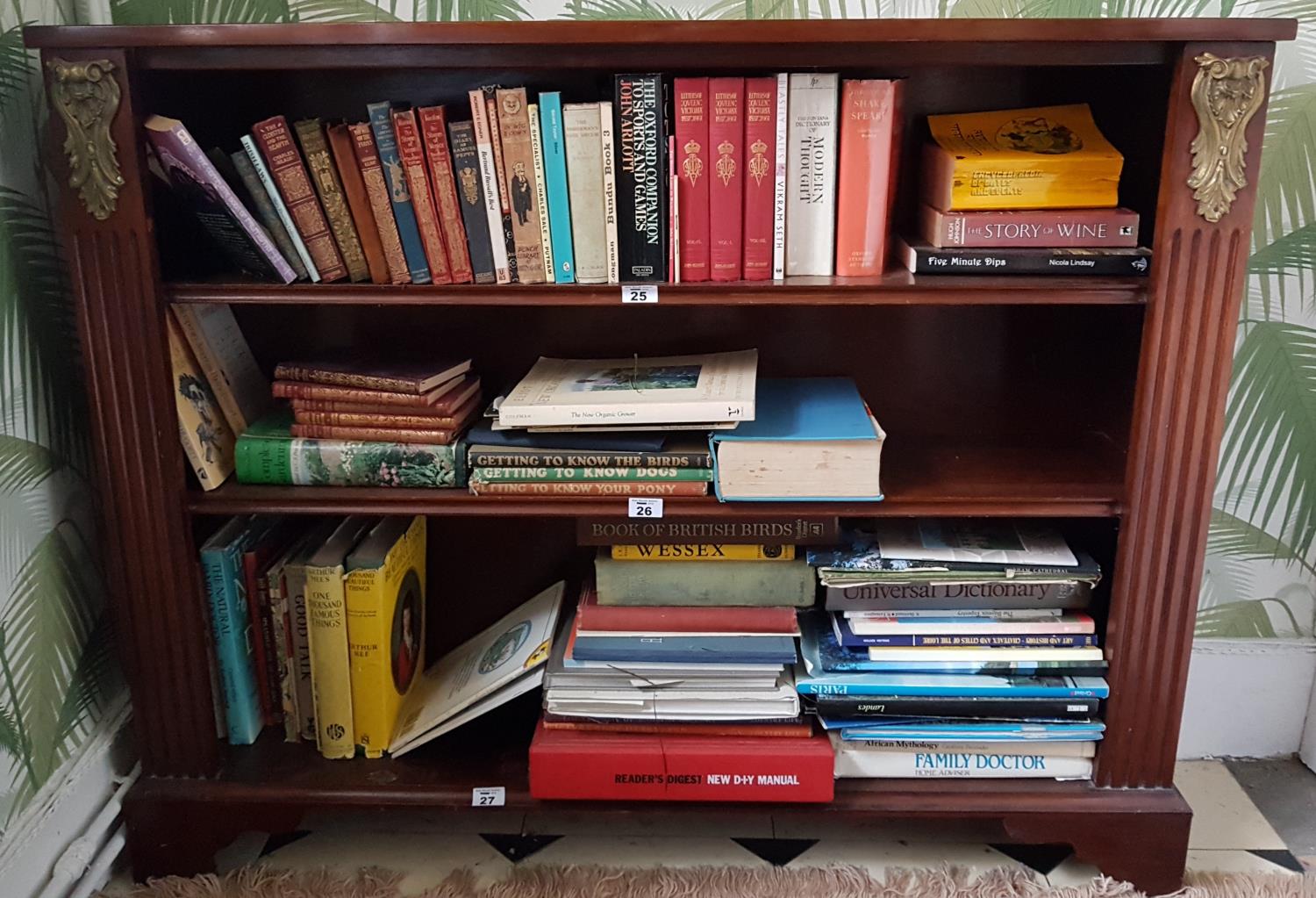 A good 19th Century Mahogany Crossbanded Open Shelves. 114cm. - Image 3 of 3