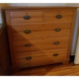 A late 19th Century Parana Pine Chest of Drawers. 105 cms w.