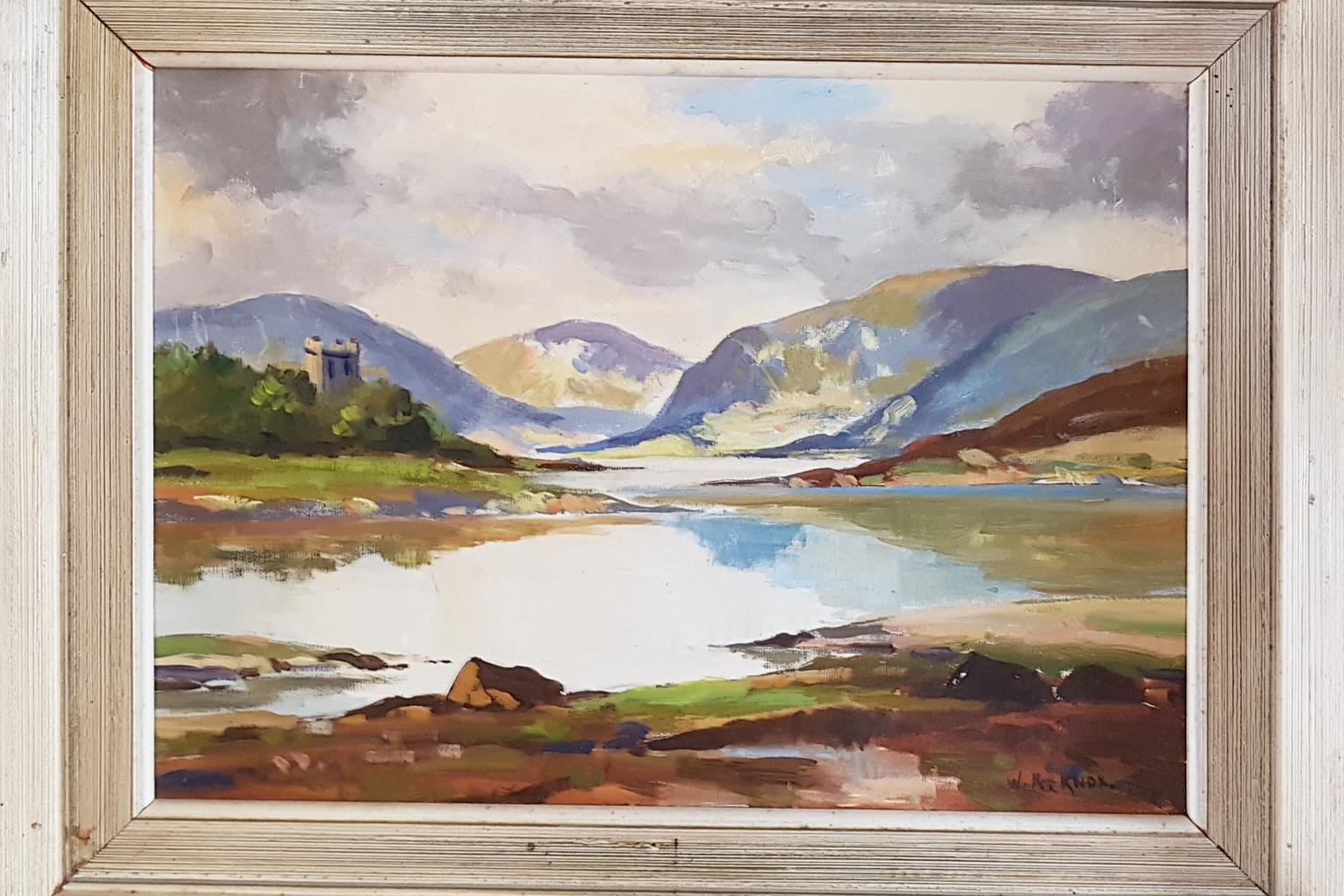 A 20th Century Oil on Board of Glenveagh Donegal by W R Knox. Signed LR.