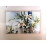 A Still Life Watercolour of Lilies by May Goose. Signed LR. 46cm.