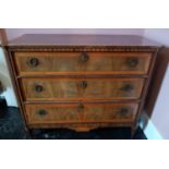 A really good 19th Century Mahogany Inlaid Chest of Drawers. L110 x W56 x 85cm.