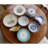 A 19th Century Masons Bowl, tazza and other items.