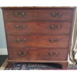 A really good Georgian Mahogany Chest of Drawers with original swan neck brass handles. 108 x 54 x