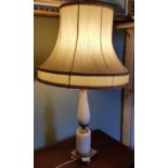 An Alabaster and Brass mounted Table Lamp.