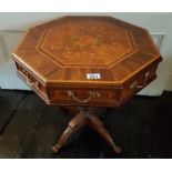 A 20th Century Rosewood Inlaid Side Table with floral inlaid top. 47cms wide.