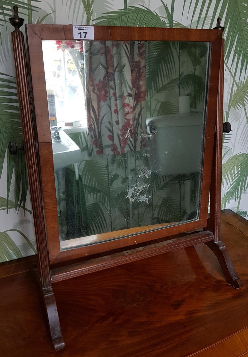 A 19th Century Mahogany Crutch Mirror. 42cm.