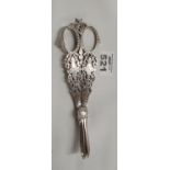 A very good Grape Scissors with fretwork handle. 1867 Cooper Brothers. 3.75oz.