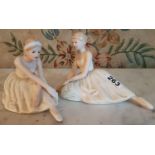 Two German Pottery Figures of Ballerinas.