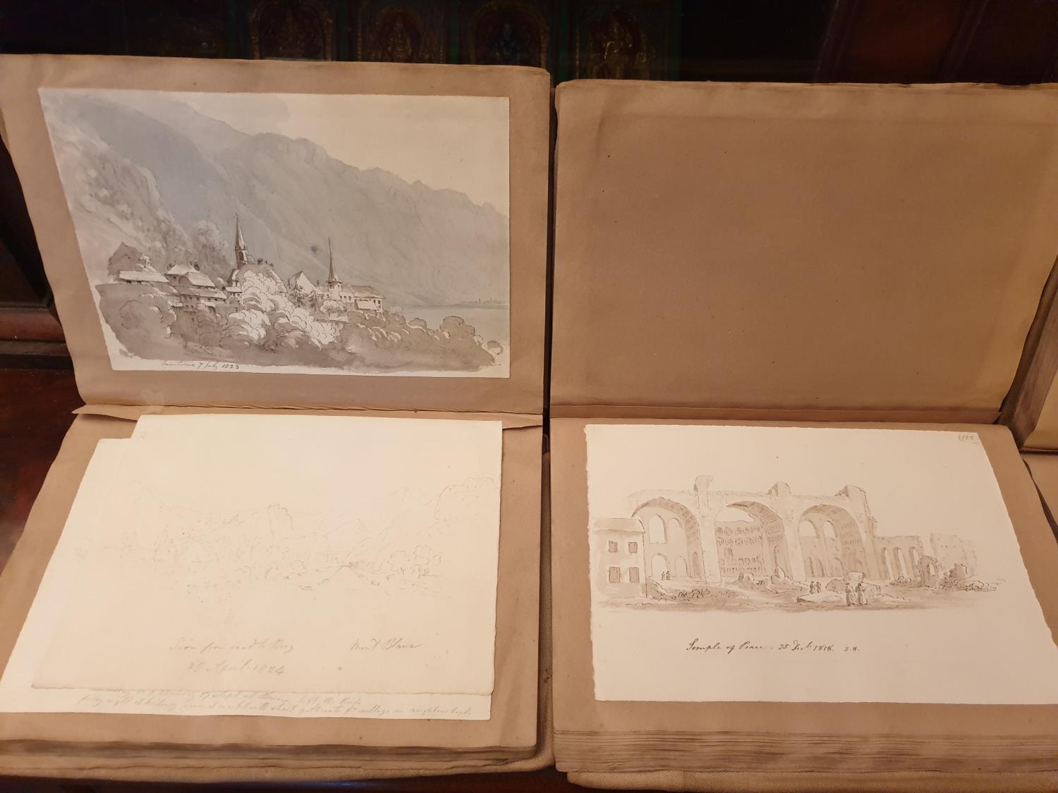 Three late 18th early 19th Century Sketch Books by Sophia Charlotte Haldimand (prinsep). Some of - Image 7 of 9