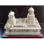 A 19th Century large Pith Model of an Indian Temple in original cased box.
