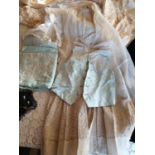 A fantastic Duck egg blue/green and Lace Top with a lace full length skirt along with a lace and
