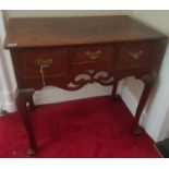 A Georgian Oak Lowboy with Mahogany crossbanding. 80cm.