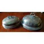 Two very large Silver Plated Meat Domes.